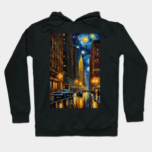 New York city streets in starry night style Hoodie
